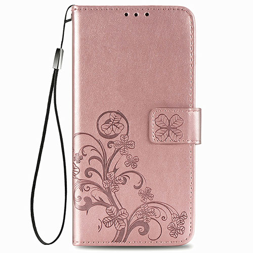 Leather Case Stands Flip Flowers Cover Holder for Samsung Galaxy A22 4G Pink