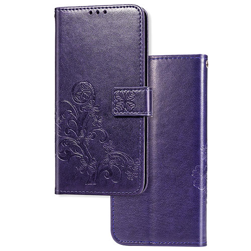 Leather Case Stands Flip Flowers Cover Holder for Samsung Galaxy S20 FE (2022) 5G Purple