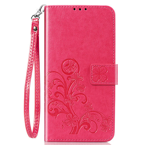 Leather Case Stands Flip Flowers Cover Holder S02D for Samsung Galaxy A20 Red