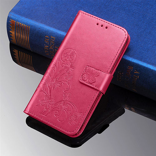 Leather Case Stands Flip Flowers Cover L01 Holder for Xiaomi Mi 11 Lite 5G NE Red