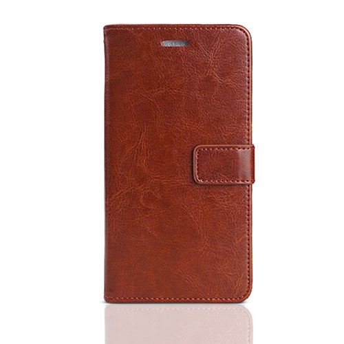 Leather Case Stands Flip Holder Cover for Huawei Y5 Prime (2018) Brown