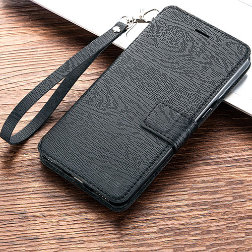 Leather Case Stands Flip Holder Cover for Huawei Y6 (2019) Black