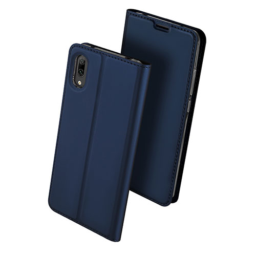 Leather Case Stands Flip Holder Cover for Huawei Y7 Pro (2019) Blue