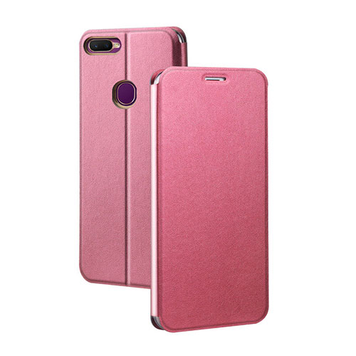 Leather Case Stands Flip Holder Cover for Oppo AX7 Hot Pink