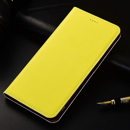 Leather Case Stands Flip Holder Cover for Samsung Galaxy A6s Yellow