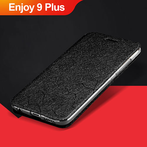 Leather Case Stands Flip Holder Cover L01 for Huawei Enjoy 9 Plus Black