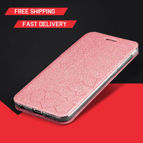 Leather Case Stands Flip Holder Cover L01 for Huawei Y9 (2019) Rose Gold