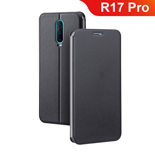 Leather Case Stands Flip Holder Cover L01 for Oppo R17 Pro Black