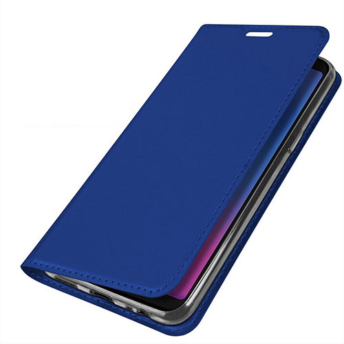 Leather Case Stands Flip Holder Cover L01 for Samsung Galaxy A6s Blue