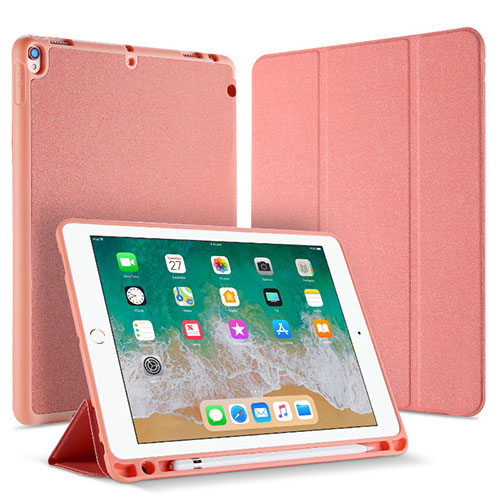 Leather Case Stands Flip Holder Cover L07 for Apple iPad Pro 10.5 Rose Gold