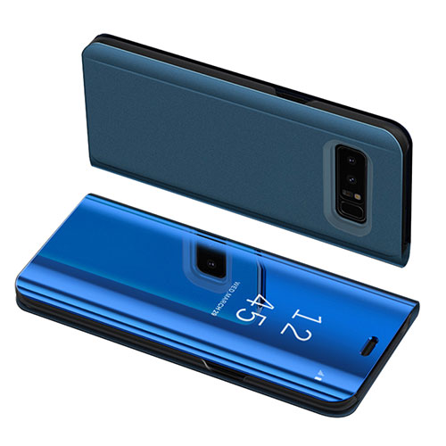 Leather Case Stands Flip Holder Cover S01 for Samsung Galaxy Note 8 Blue