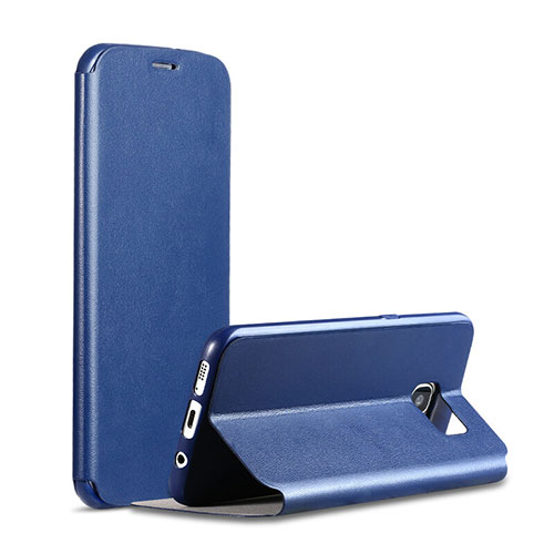 Leather Case Stands Flip Holder Cover S01 for Samsung Galaxy S7 G930F G930FD Blue