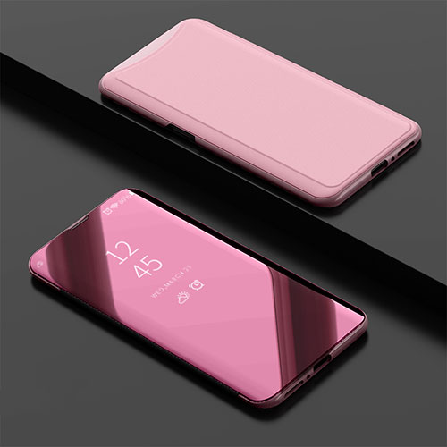 Leather Case Stands Flip Holder Mirror Cover for Oppo Find X Rose Gold