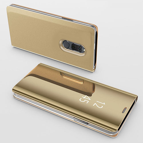 Leather Case Stands Flip Mirror Cover Holder for Huawei G10 Gold