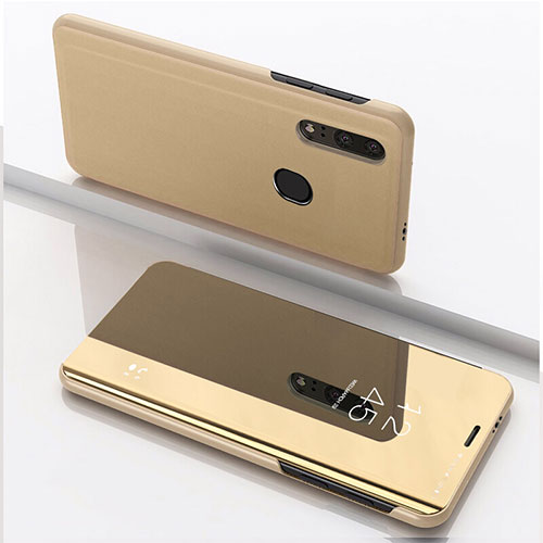 Leather Case Stands Flip Mirror Cover Holder for Huawei Honor 10i Gold