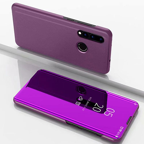 Leather Case Stands Flip Mirror Cover Holder for Huawei Nova 3i Purple