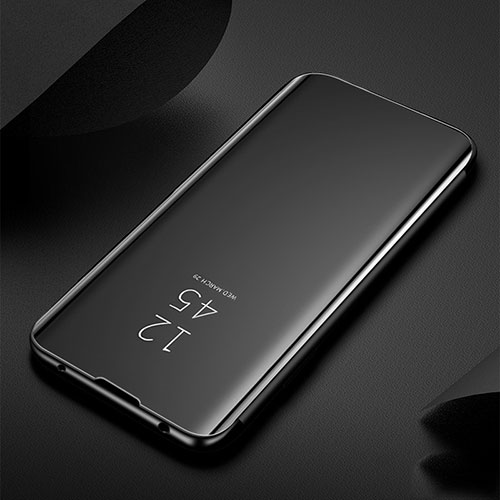 Leather Case Stands Flip Mirror Cover Holder for Huawei Nova 6 5G Black