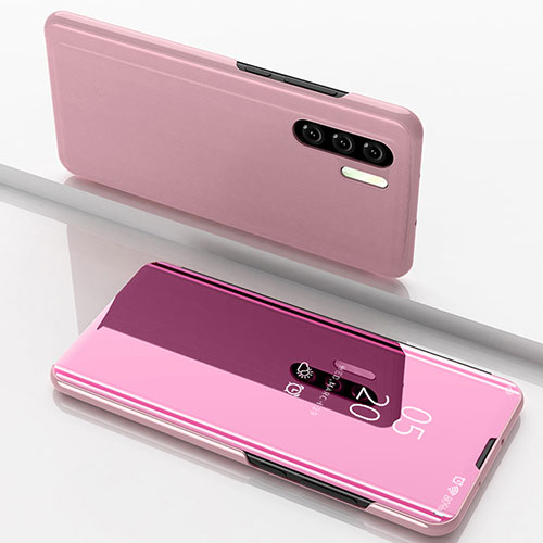 Leather Case Stands Flip Mirror Cover Holder for Huawei P30 Pro Pink