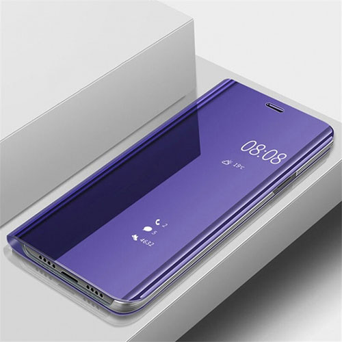 Leather Case Stands Flip Mirror Cover Holder for Samsung Galaxy A70S Purple