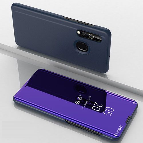 Leather Case Stands Flip Mirror Cover Holder for Samsung Galaxy M40 Purple