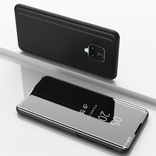 Leather Case Stands Flip Mirror Cover Holder for Xiaomi Poco M2 Pro Black