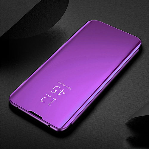 Leather Case Stands Flip Mirror Cover Holder for Xiaomi Redmi Note 8T Hot Pink