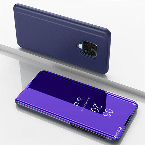 Leather Case Stands Flip Mirror Cover Holder for Xiaomi Redmi Note 9 Pro Max Purple