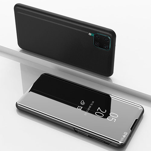 Leather Case Stands Flip Mirror Cover Holder L02 for Huawei Nova 6 SE Black