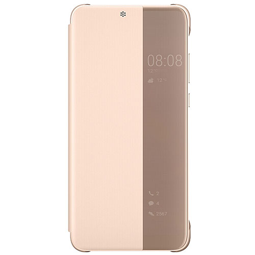 Leather Case Stands Flip Mirror Cover Holder L05 for Huawei P20 Pro Gold