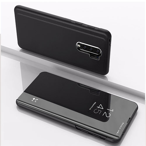 Leather Case Stands Flip Mirror Cover Holder QH1 for Xiaomi Redmi 9 Prime India Black