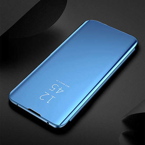 Leather Case Stands Flip Mirror Cover Holder S01 for Xiaomi Mi Note 10 Pro Blue