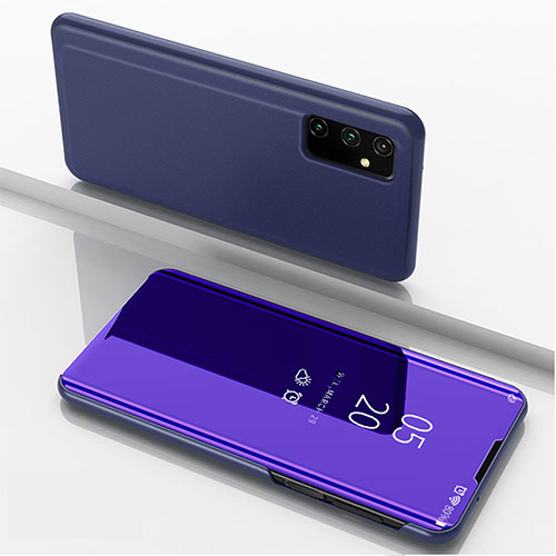 Leather Case Stands Flip Mirror Cover Holder ZL1 for Samsung Galaxy A05s Purple