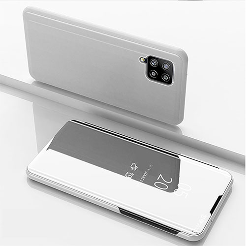 Leather Case Stands Flip Mirror Cover Holder ZL1 for Samsung Galaxy A42 5G Silver