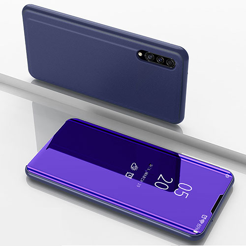 Leather Case Stands Flip Mirror Cover Holder ZL1 for Samsung Galaxy A50S Purple