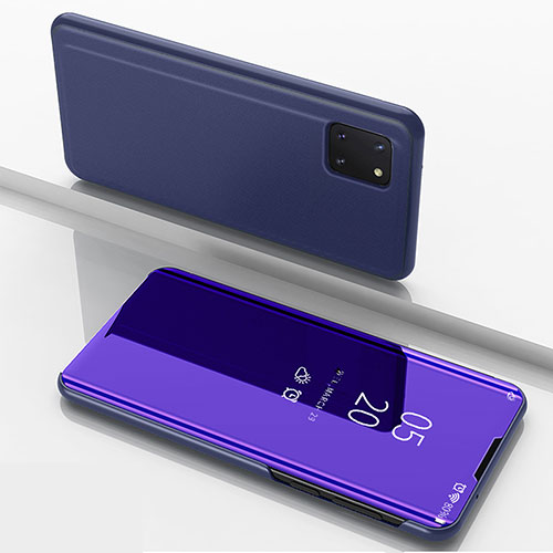 Leather Case Stands Flip Mirror Cover Holder ZL1 for Samsung Galaxy A81 Purple