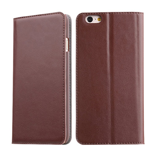 Leather Case Stands Flip Wallet for Apple iPhone 6 Brown