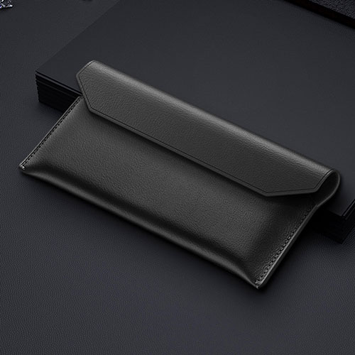 Leather Wristlet Wallet Handbag Case for Samsung Galaxy Z Fold3 5G Black