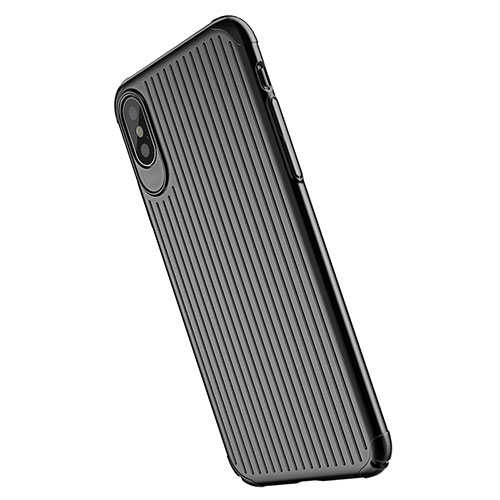 Line Gel Soft Case Cover for Apple iPhone Xs Black