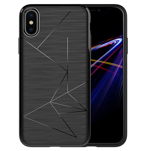 Line Gel Soft Case R01 for Apple iPhone Xs Black