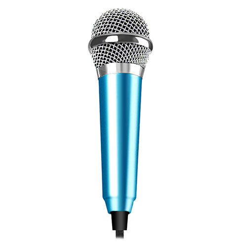 Luxury 3.5mm Mini Handheld Microphone Singing Recording M04 Sky Blue