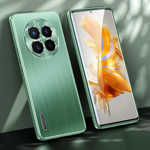 Luxury Aluminum Metal Back Cover and Silicone Frame Case JL1 for Huawei Mate 50E Green