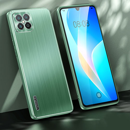 Luxury Aluminum Metal Back Cover and Silicone Frame Case JL1 for Huawei Nova 8 SE 4G Green