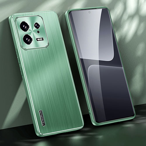 Luxury Aluminum Metal Back Cover and Silicone Frame Case JL1 for Xiaomi Mi 13 5G Green