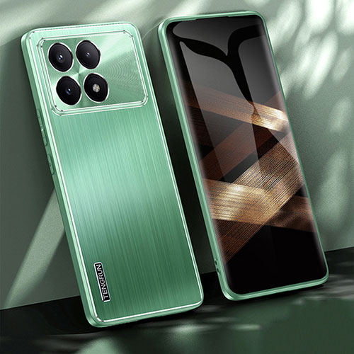 Luxury Aluminum Metal Back Cover and Silicone Frame Case JL1 for Xiaomi Redmi K70 5G Green