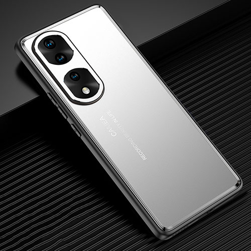 Luxury Aluminum Metal Back Cover and Silicone Frame Case JL2 for Huawei Honor 70 Pro+ Plus 5G Silver