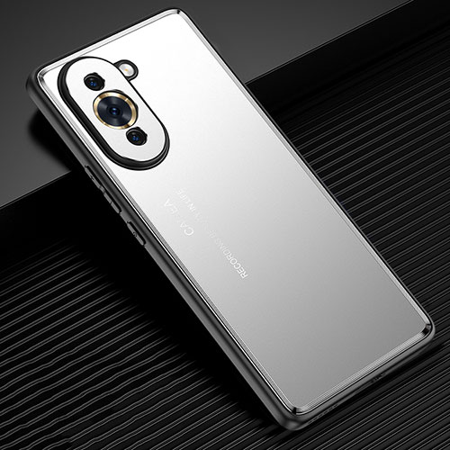 Luxury Aluminum Metal Back Cover and Silicone Frame Case JL2 for Huawei Nova 10 Pro Silver