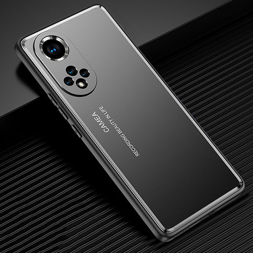 Luxury Aluminum Metal Back Cover and Silicone Frame Case JL2 for Huawei Nova 9 Pro Black