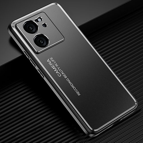 Luxury Aluminum Metal Back Cover and Silicone Frame Case JL2 for Xiaomi Mi 13T Pro 5G Black