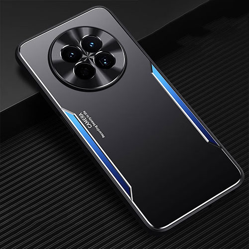 Luxury Aluminum Metal Back Cover and Silicone Frame Case PB1 for Huawei Nova Y91 Blue