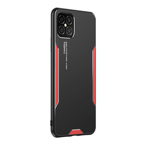 Luxury Aluminum Metal Back Cover and Silicone Frame Case PB2 for Huawei Nova 8 SE 4G Red